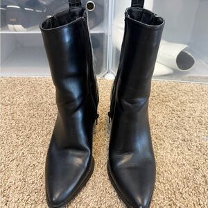 Black Leather Ankle Boots